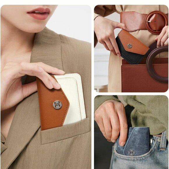 Small Wallet for Women RFID Blocking Credit Card Holder Compact Leather Wallets - Picture 6 of 7